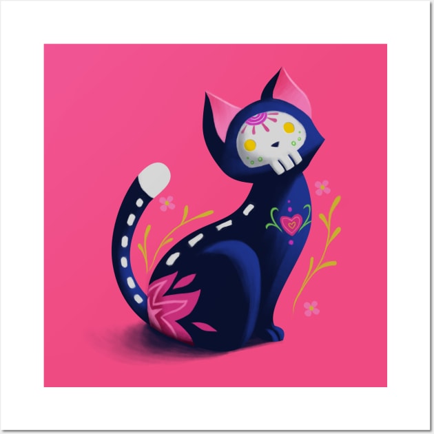 Dia de los muertos cat Wall Art by guilhermegarcia